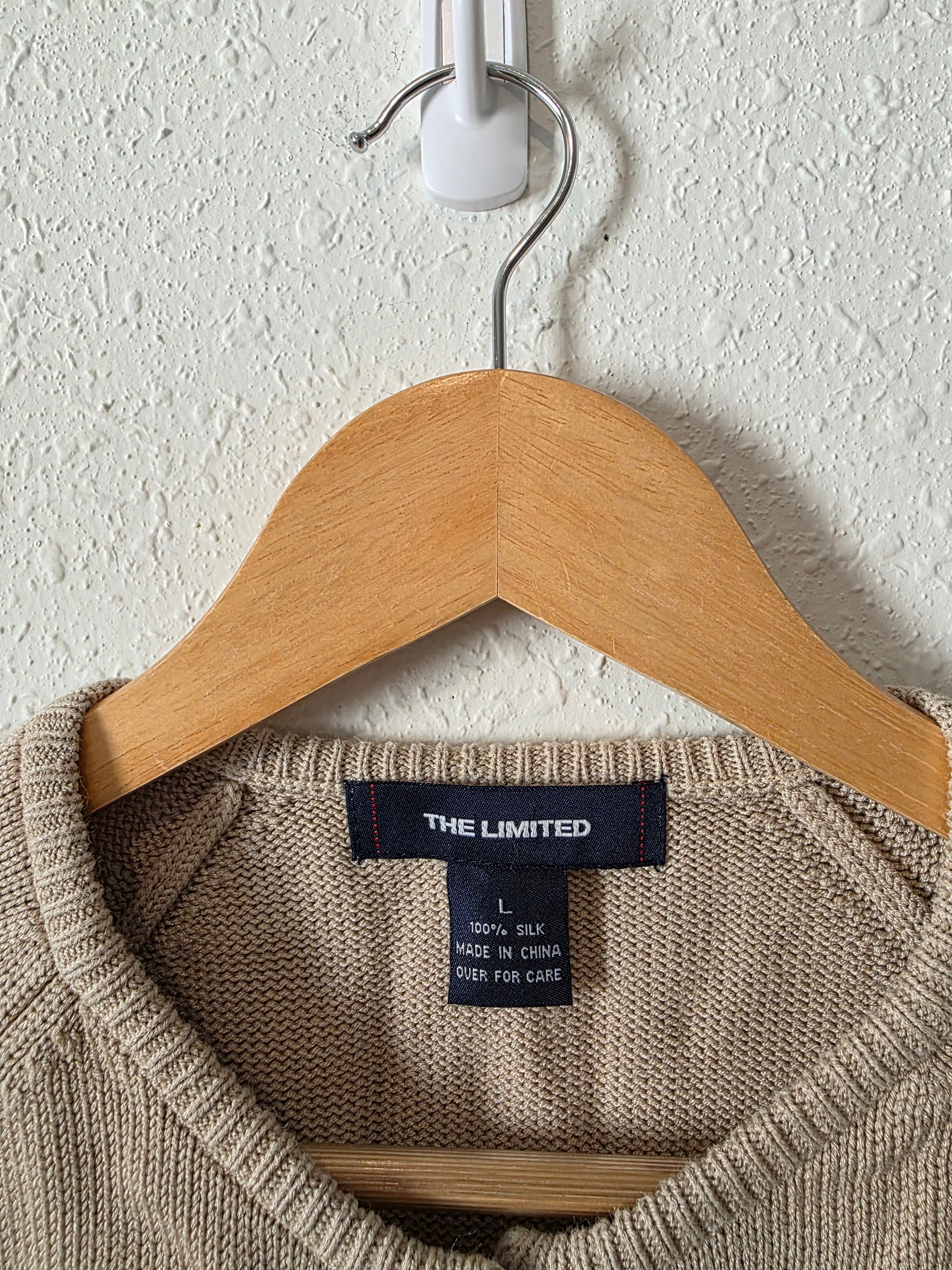 Vintage Neutral Silk Cardigan (L)
