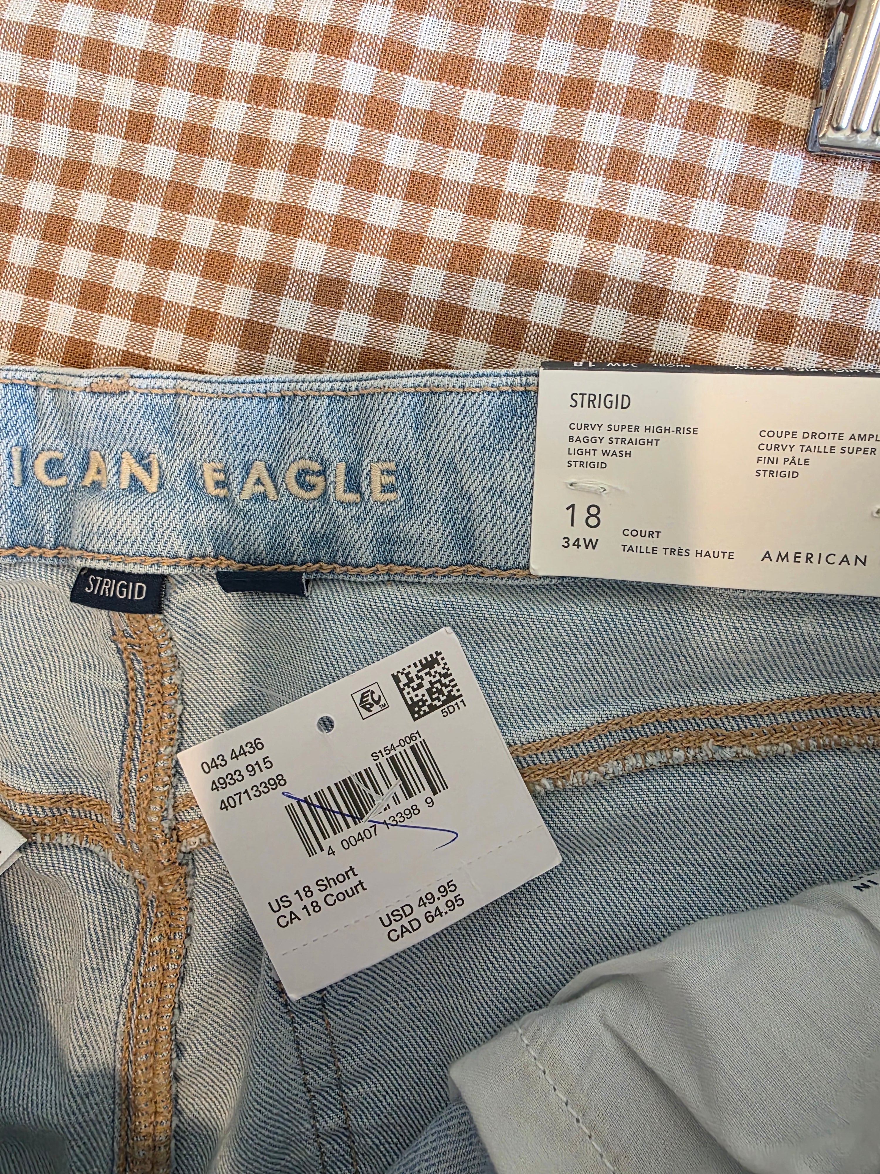 NEW Light Wash Baggy Straight Jeans (18s)