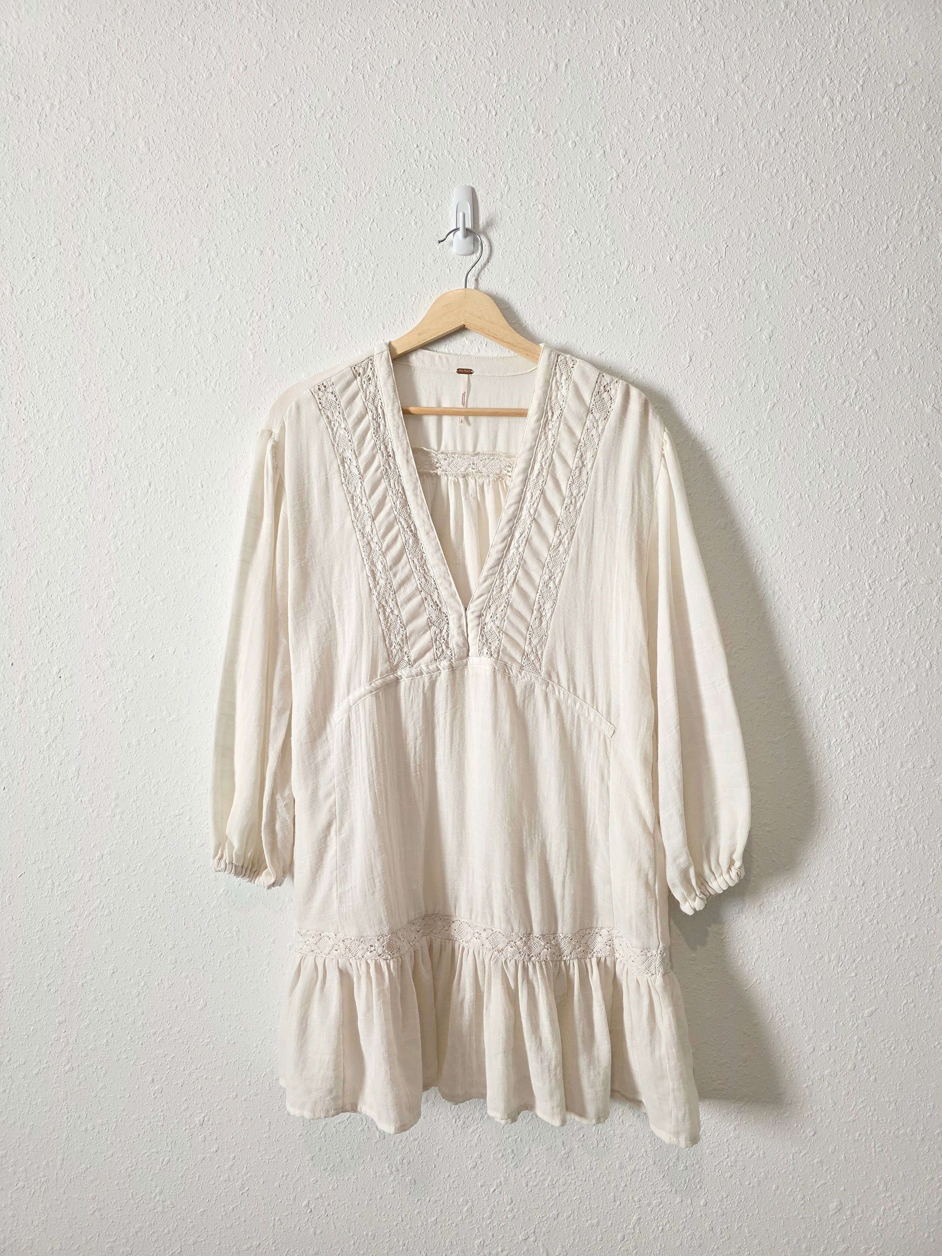 Free People Puff Sleeve Lace Tunic (S)