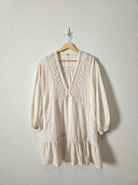 Free People Puff Sleeve Lace Tunic (S)
