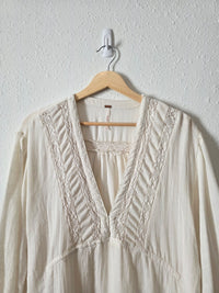 Free People Puff Sleeve Lace Tunic (S)