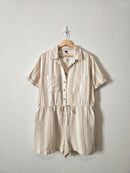NEW Neutral Striped Cotton Romper (L)