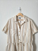 NEW Neutral Striped Cotton Romper (L)