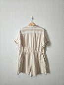 NEW Neutral Striped Cotton Romper (L)