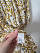 Mustard Floral Puff Sleeve Top (2X)