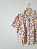 Gap Colorful Floral Lace Blouse (XL)
