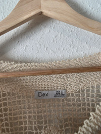 Neutral Relaxed Crochet Top (L)