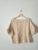 Neutral Relaxed Crochet Top (L)