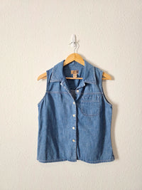 Vintage Button Front Denim Top (L)