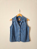 Vintage Button Front Denim Top (L)