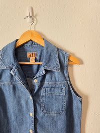Vintage Button Front Denim Top (L)
