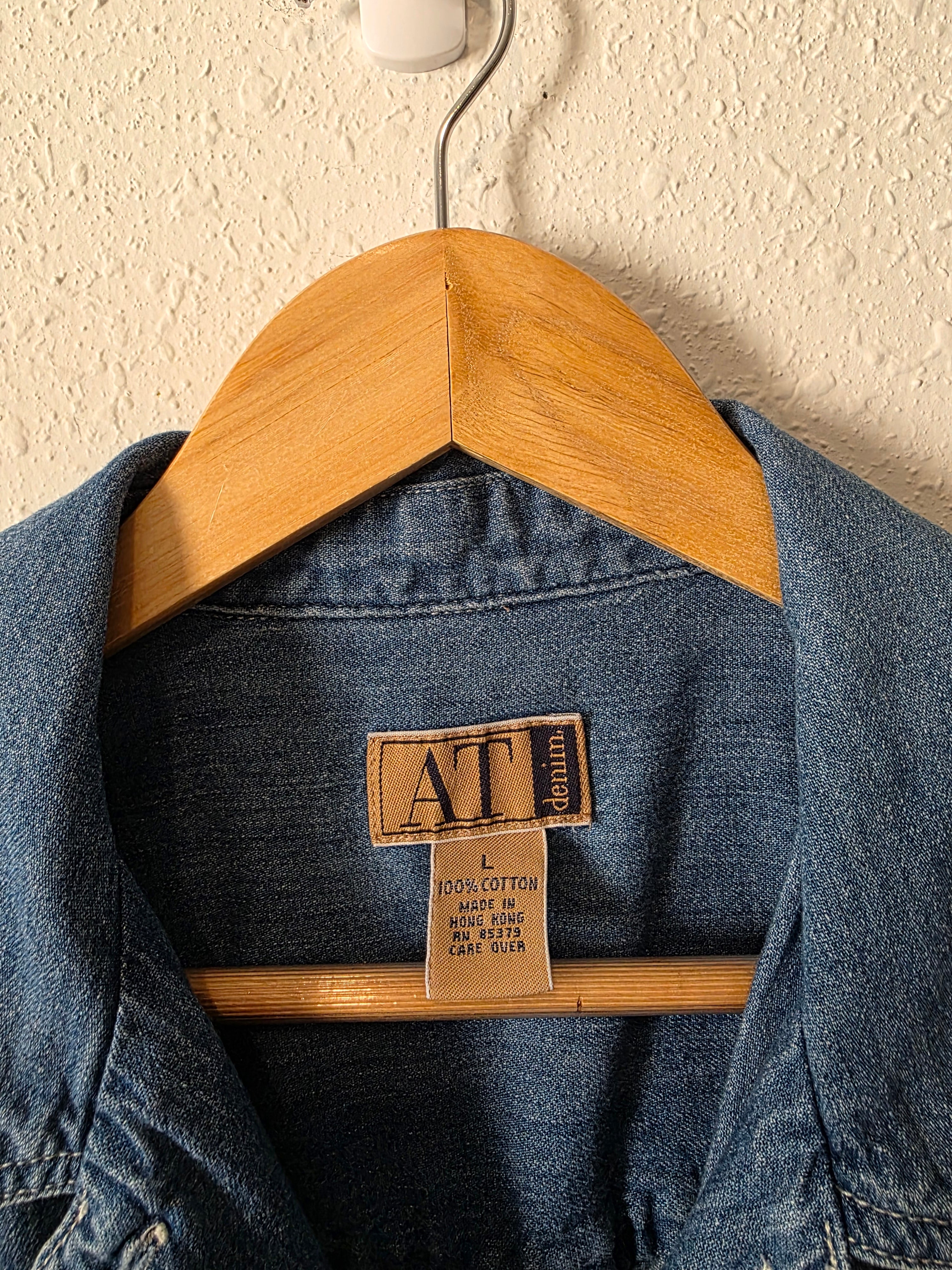 Vintage Button Front Denim Top (L)