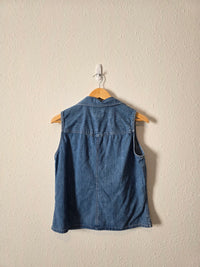 Vintage Button Front Denim Top (L)