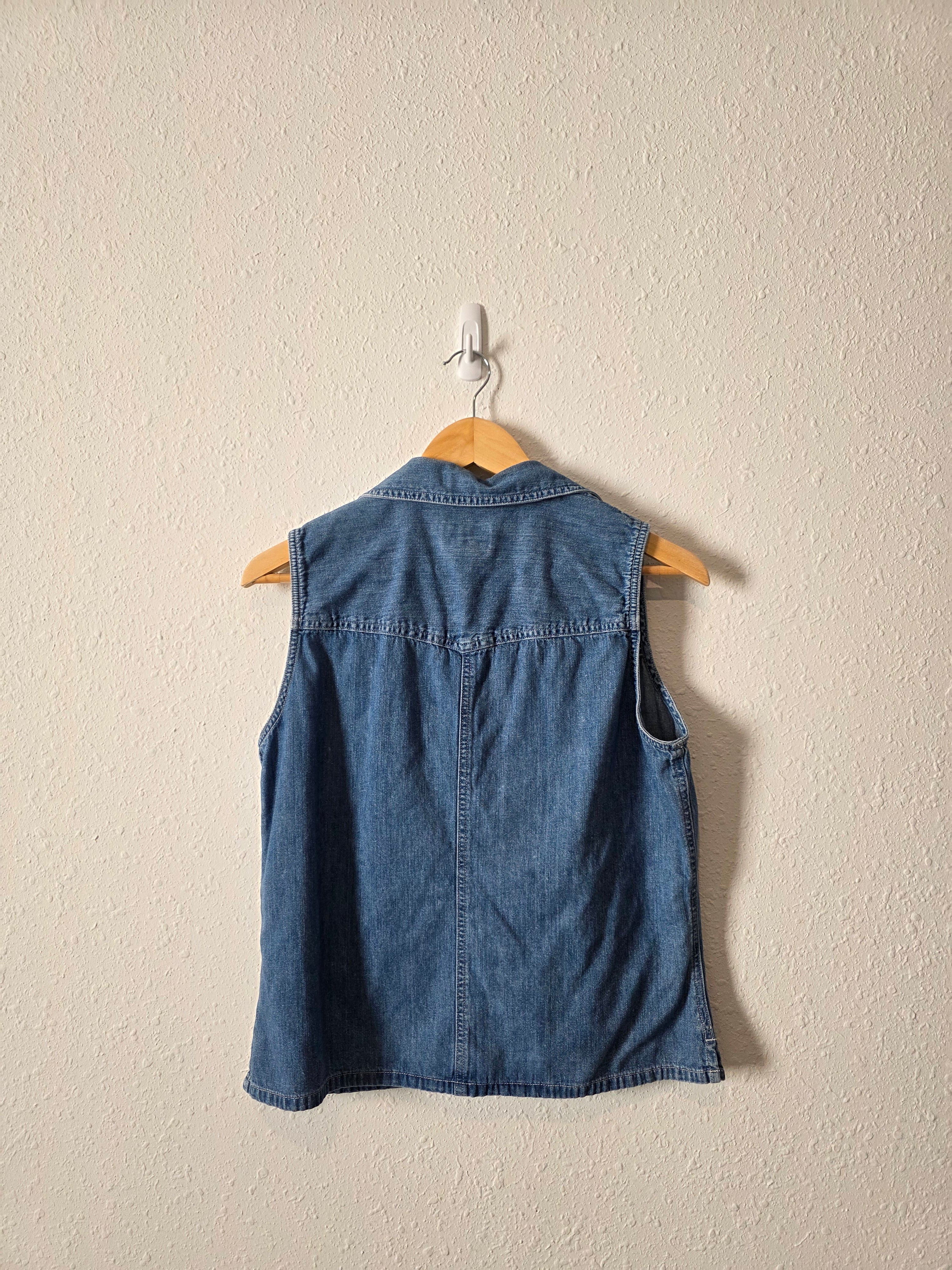 Vintage Button Front Denim Top (L)
