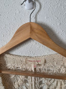 Cream Floral Crochet Cardigan (L)