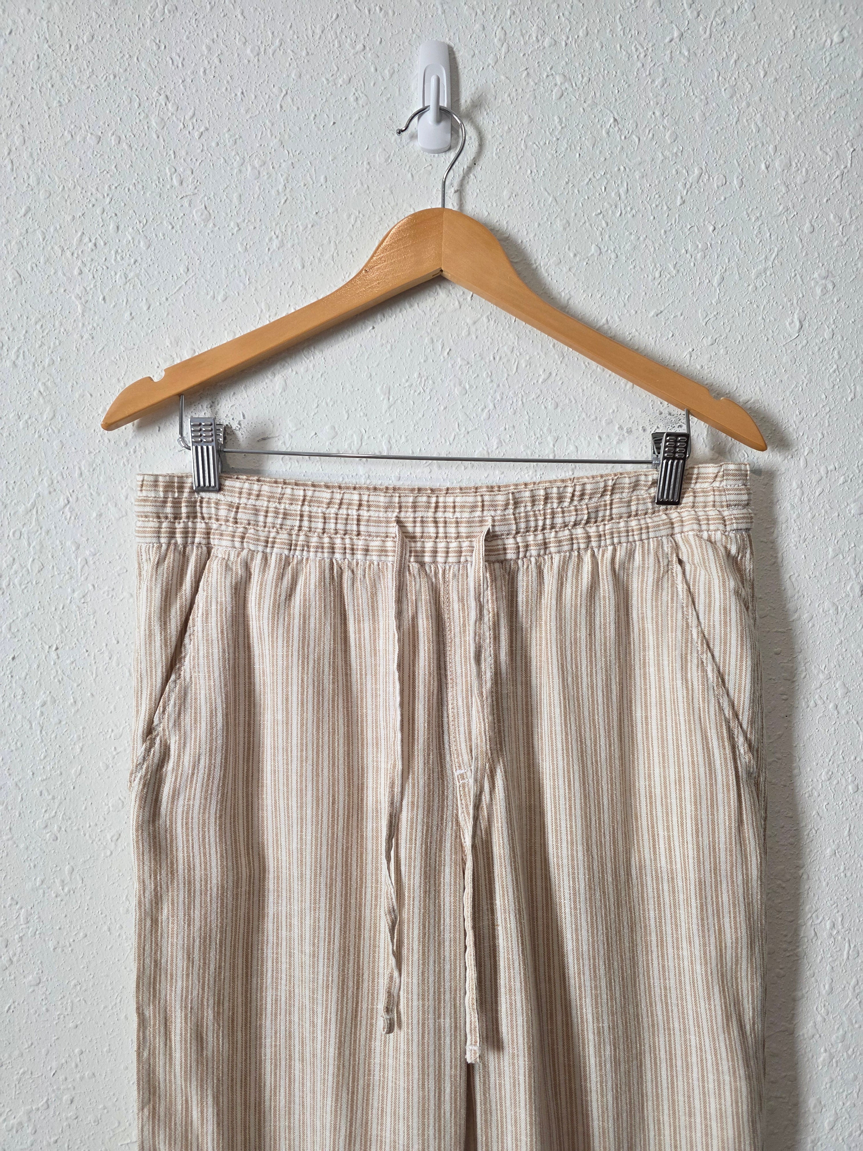 Gap Linen Blend Striped Easy Pants (M)