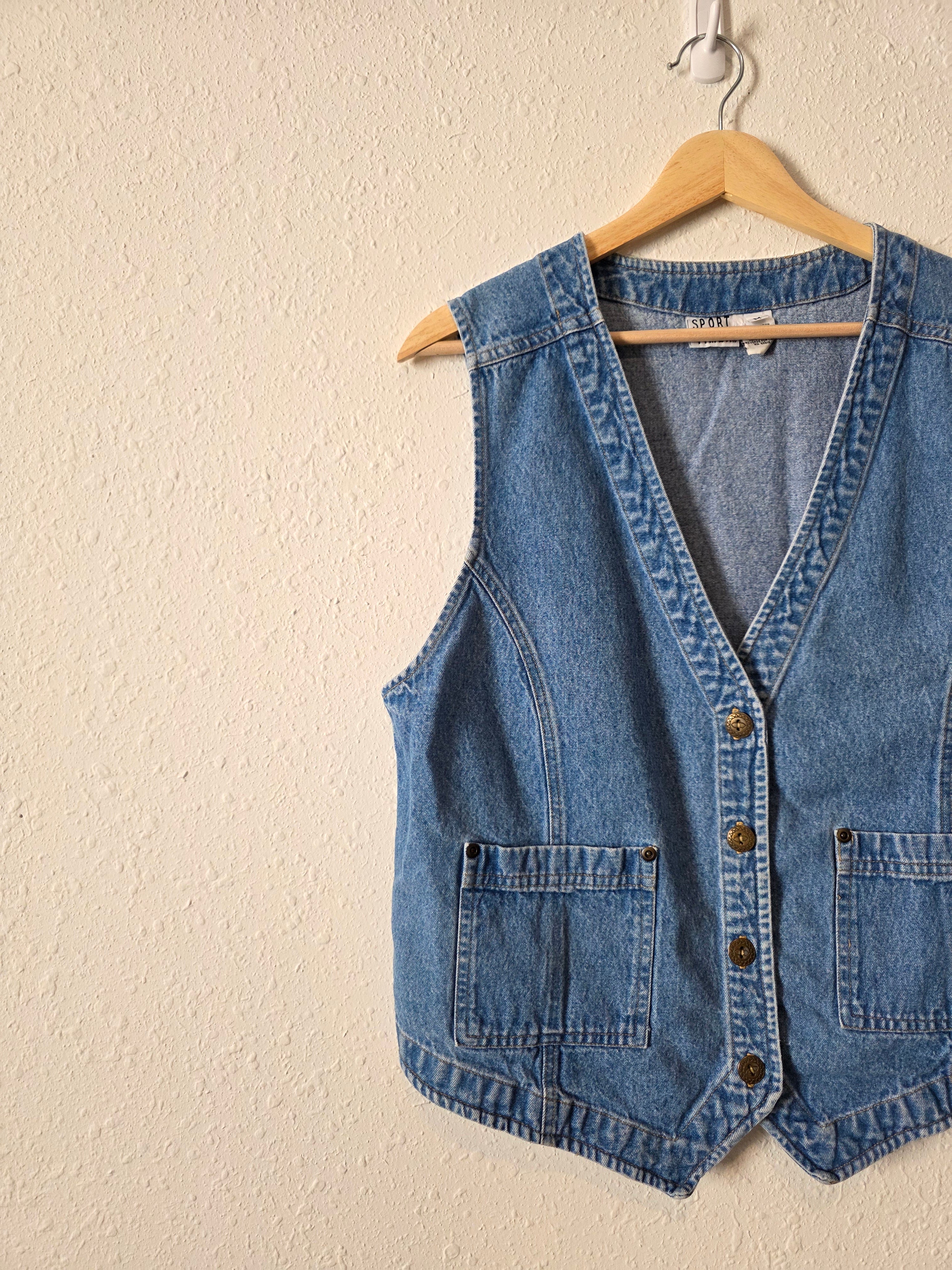 Vintage Cotton Denim Vest (M)