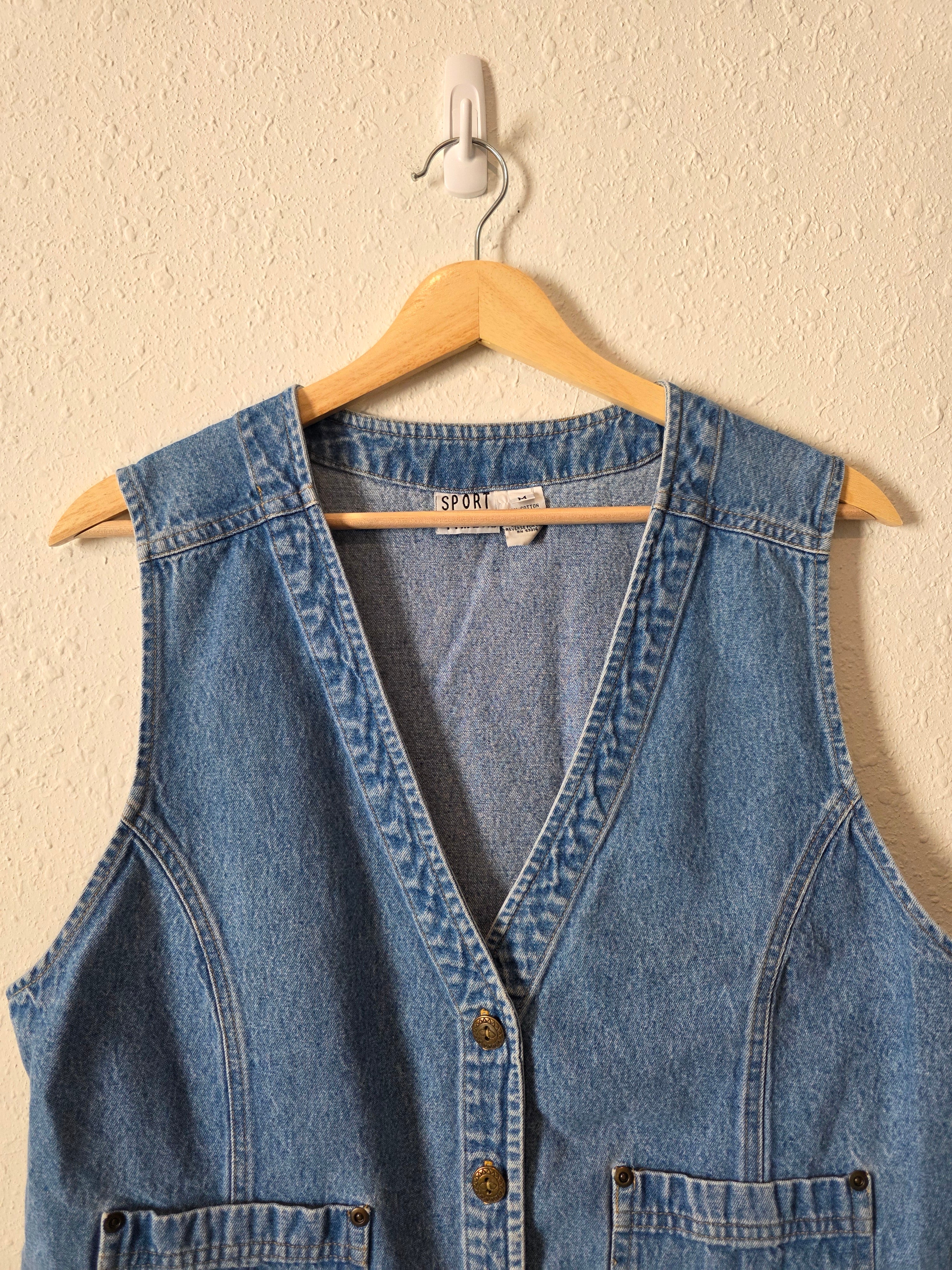 Vintage Cotton Denim Vest (M)