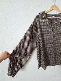 Gingham Collared Cotton Top (L tall)