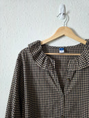 Gingham Collared Cotton Top (L tall)
