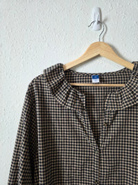 Gingham Collared Cotton Top (L tall)