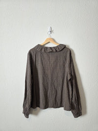 Gingham Collared Cotton Top (L tall)