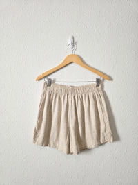 Abercrombie Oat Linen Blend Shorts (S)
