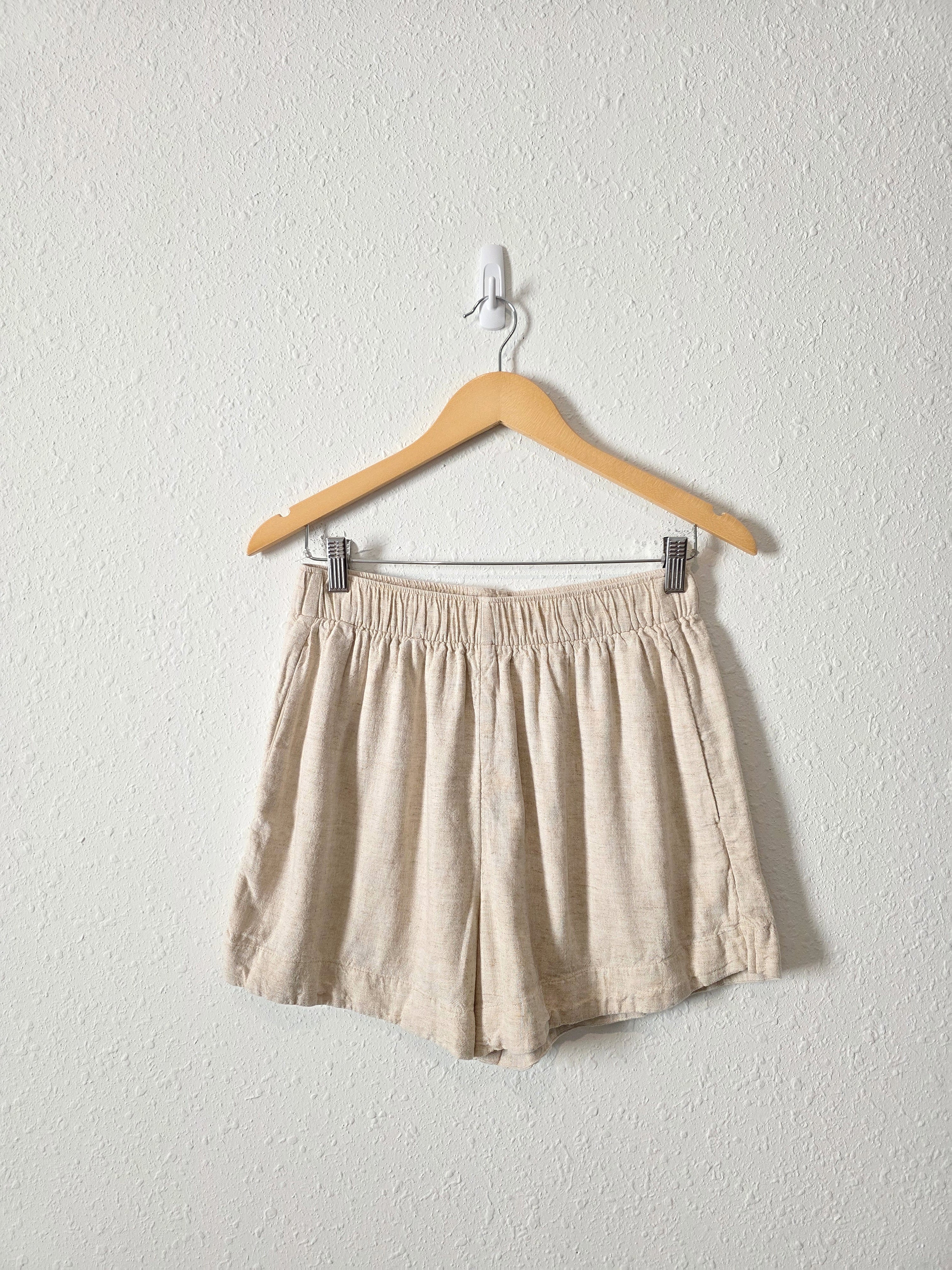Abercrombie Oat Linen Blend Shorts (S)