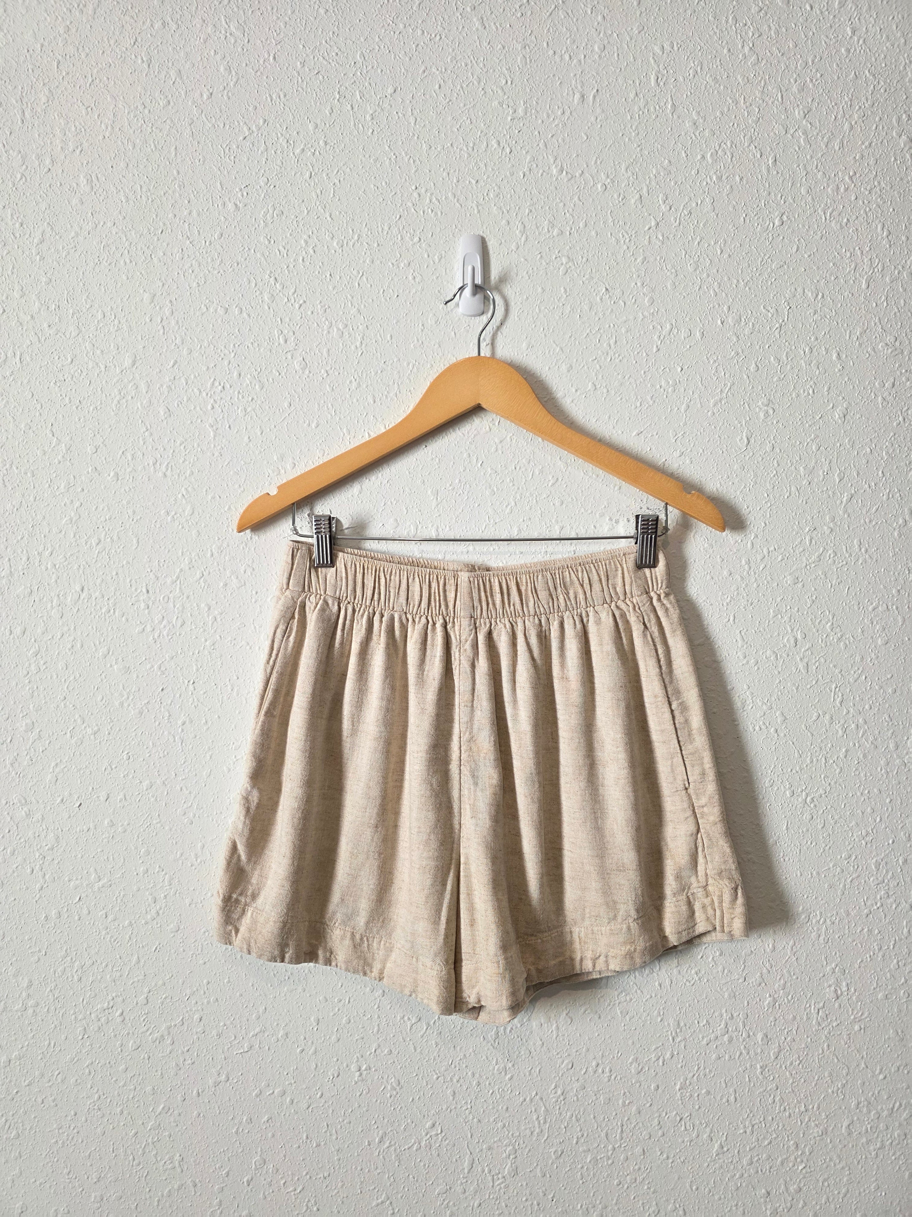 Abercrombie Oat Linen Blend Shorts (S)