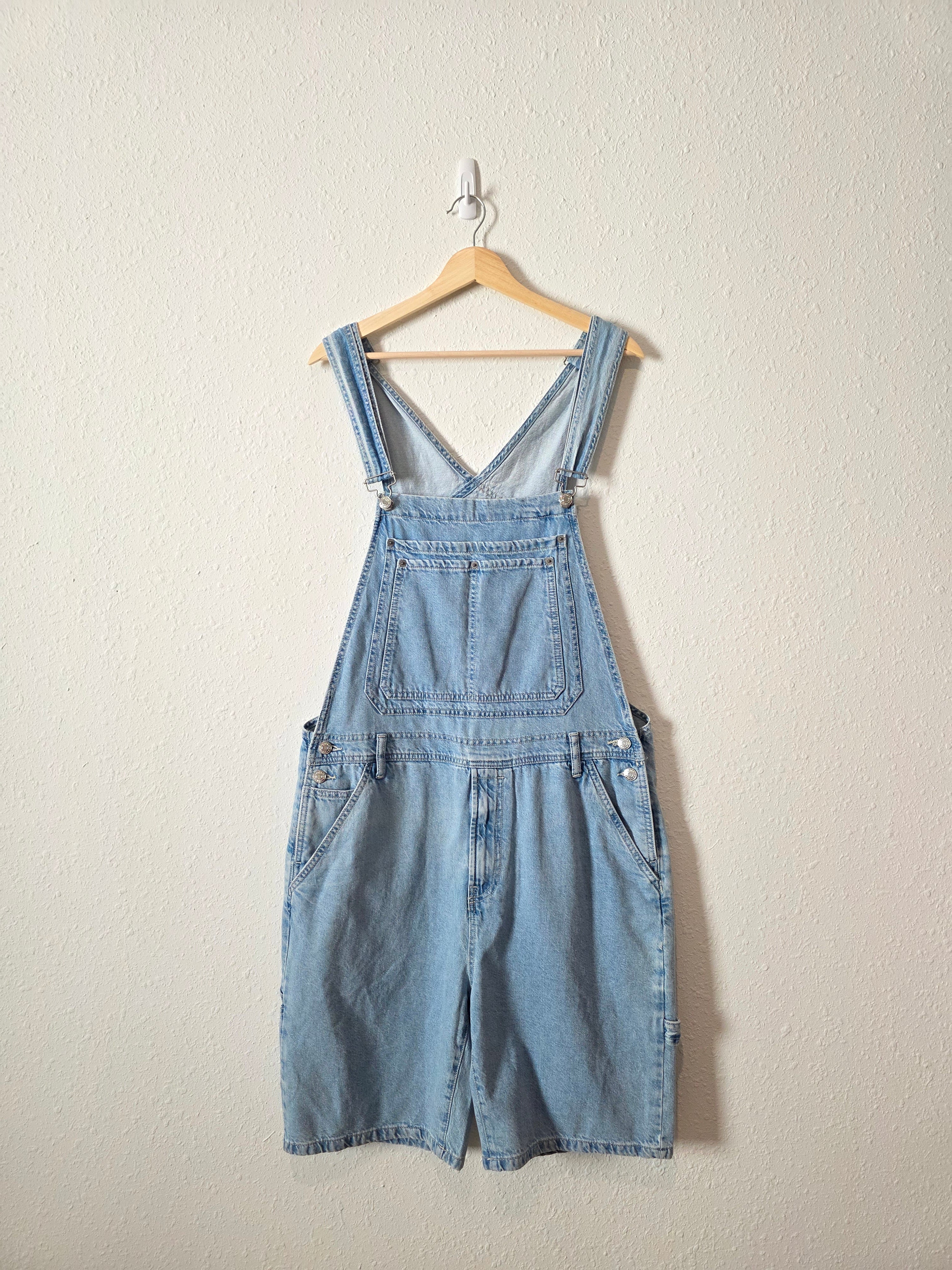 Zara Light Wash Long Shortalls (L/XL)