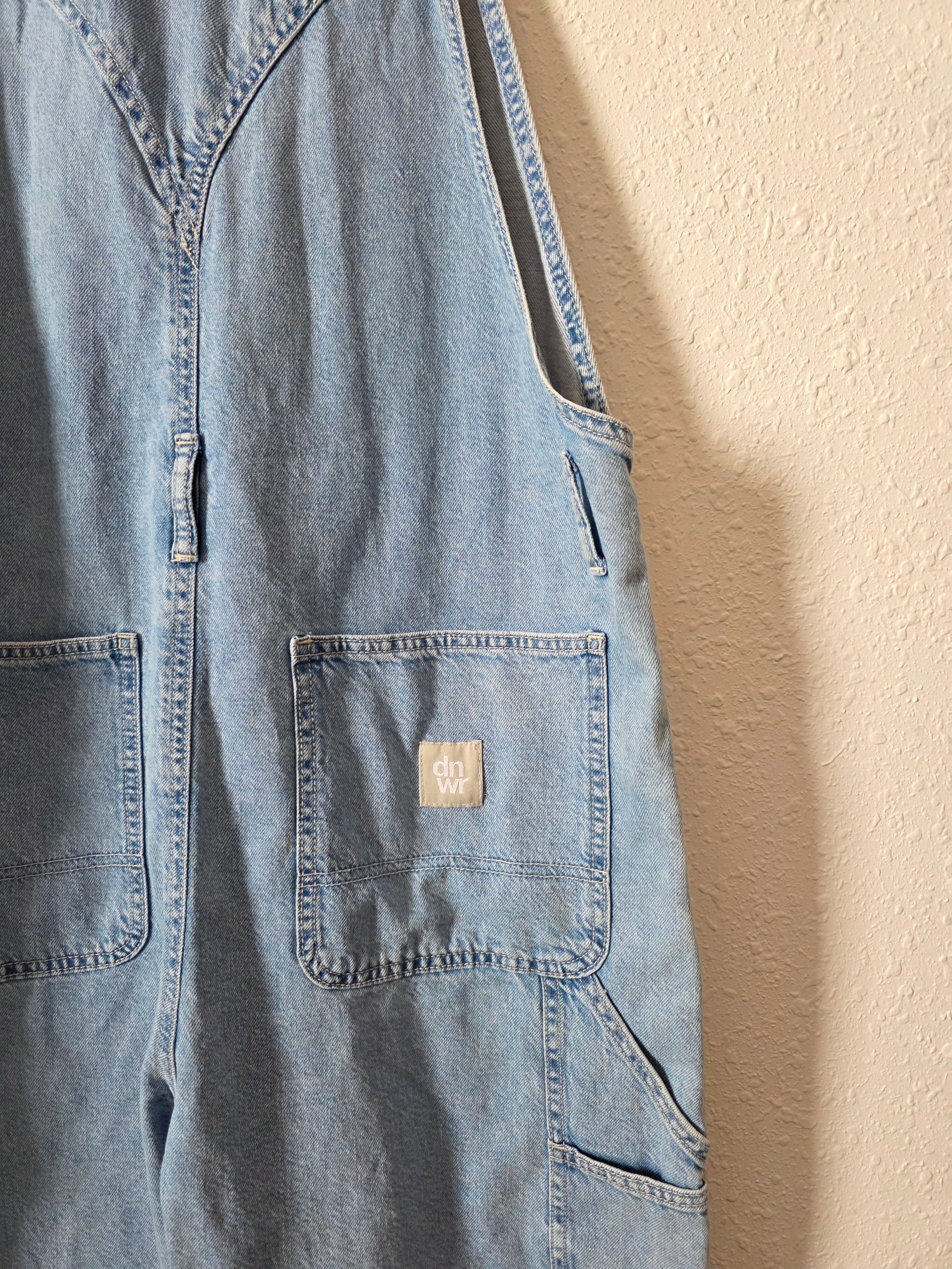Zara Light Wash Long Shortalls (L/XL)