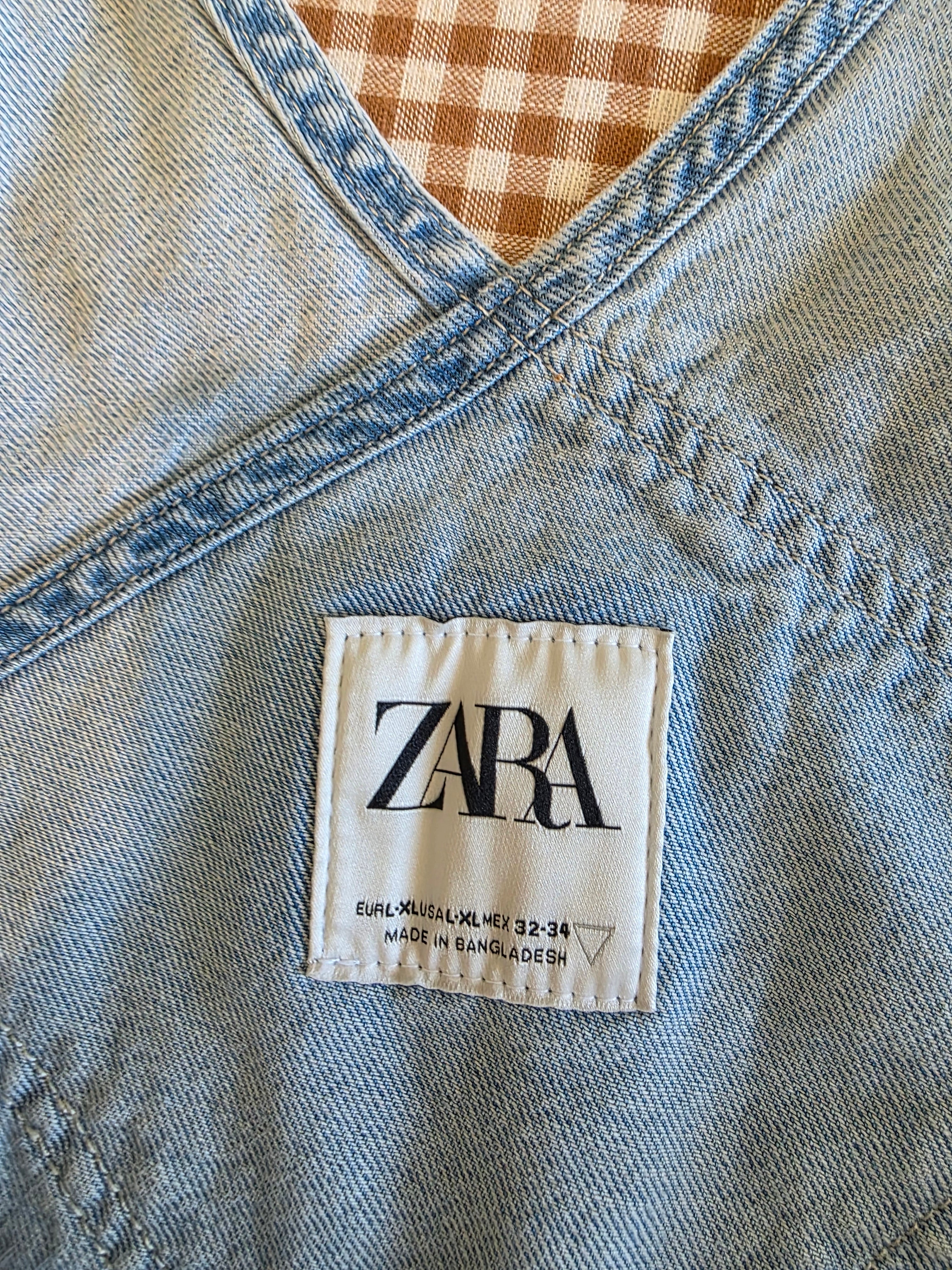 Zara Light Wash Long Shortalls (L/XL)