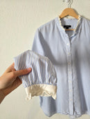 J.Crew Blue Striped Button Up (L)