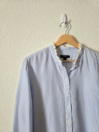 J.Crew Blue Striped Button Up (L)