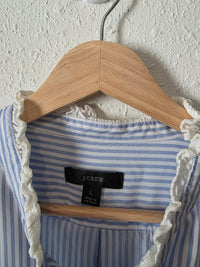 J.Crew Blue Striped Button Up (L)