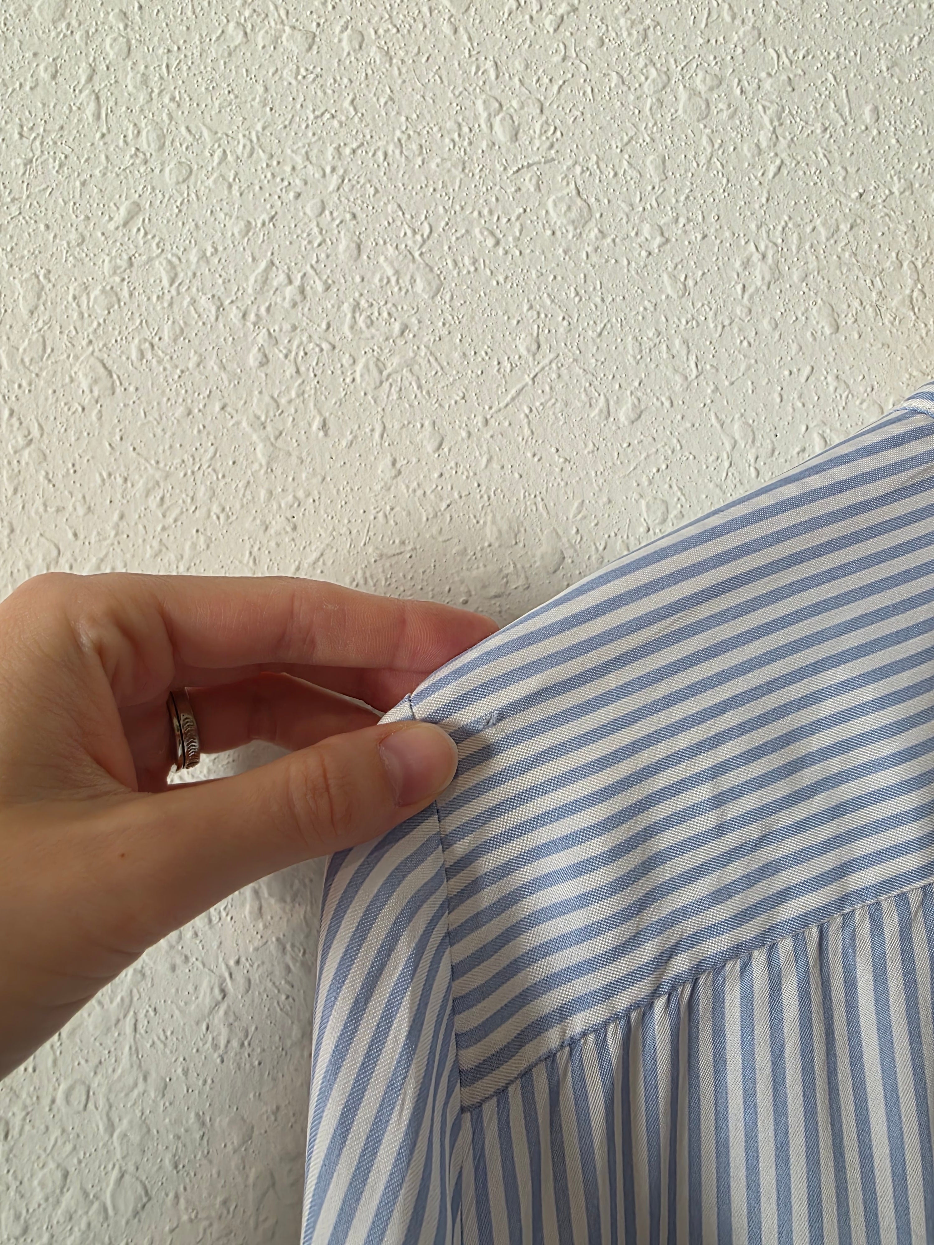 J.Crew Blue Striped Button Up (L)