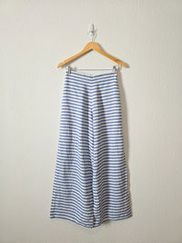 Sleepy Jones Striped Linen Wide Leg Pants (S)