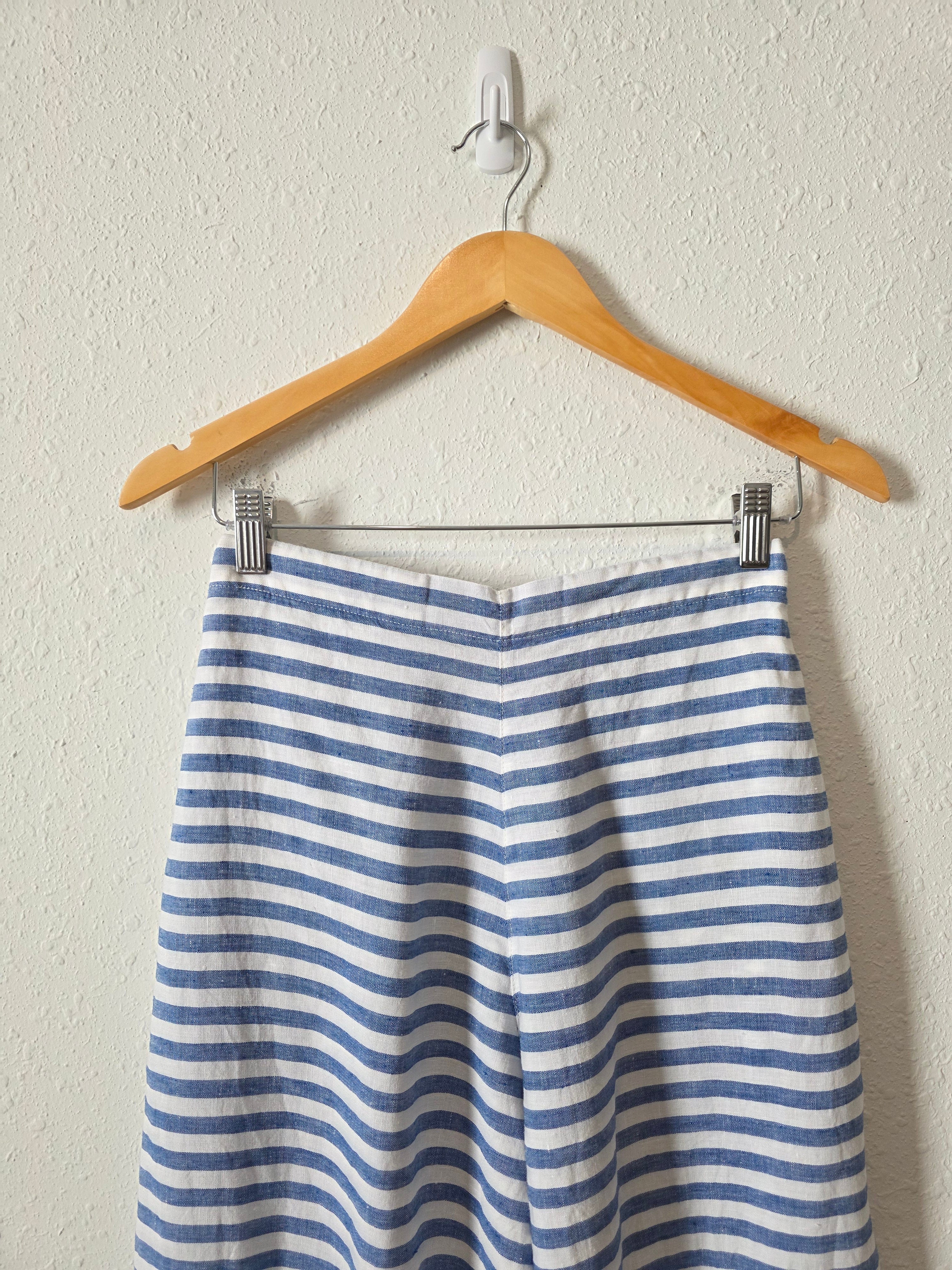 Sleepy Jones Striped Linen Wide Leg Pants (S)