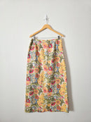 Vintage Floral Linen Cotton Skirt (12)