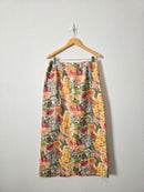 Vintage Floral Linen Cotton Skirt (12)