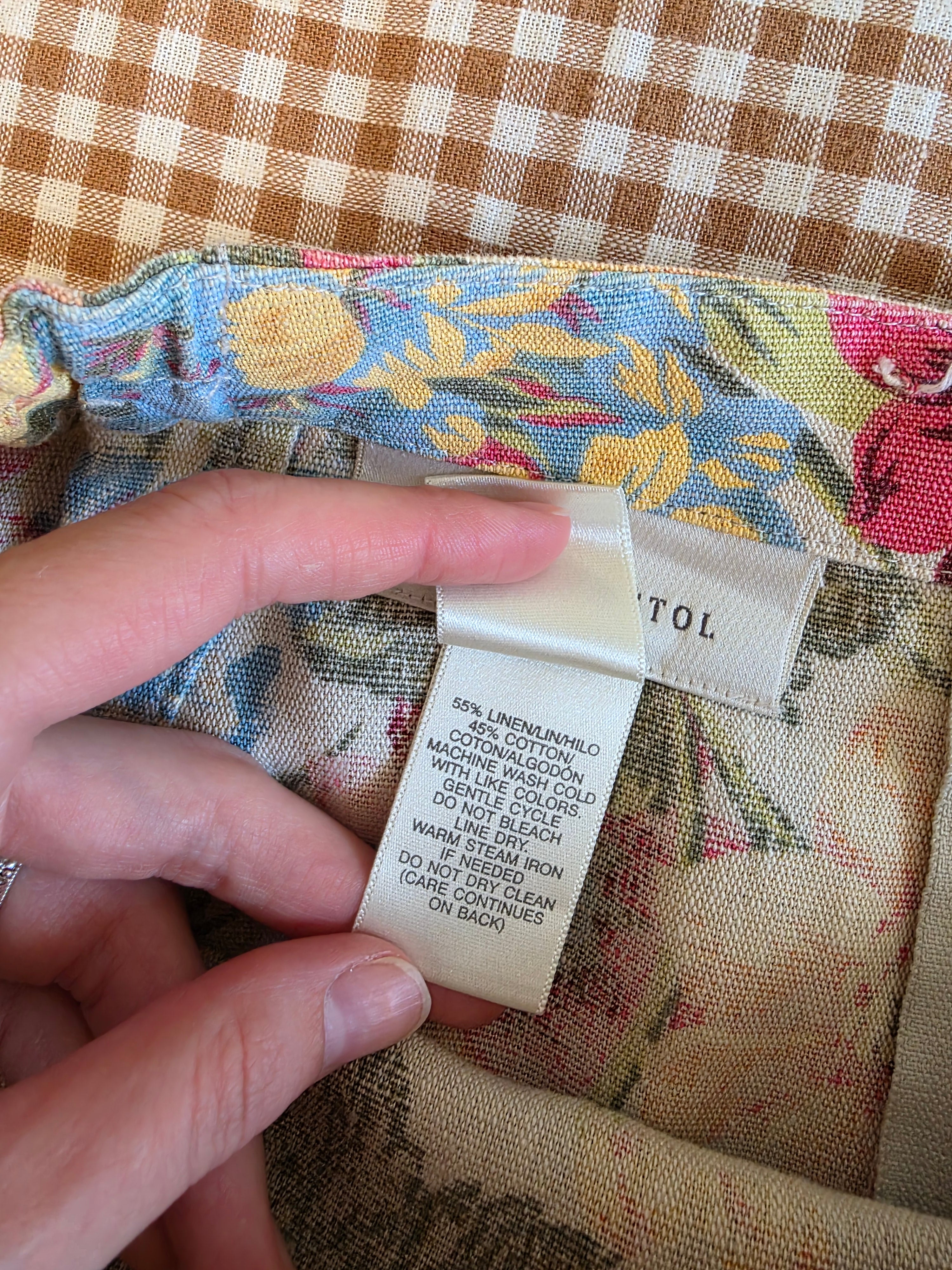 Vintage Floral Linen Cotton Skirt (12)
