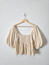 By Together Smocked Puff Sleeve Top (M)