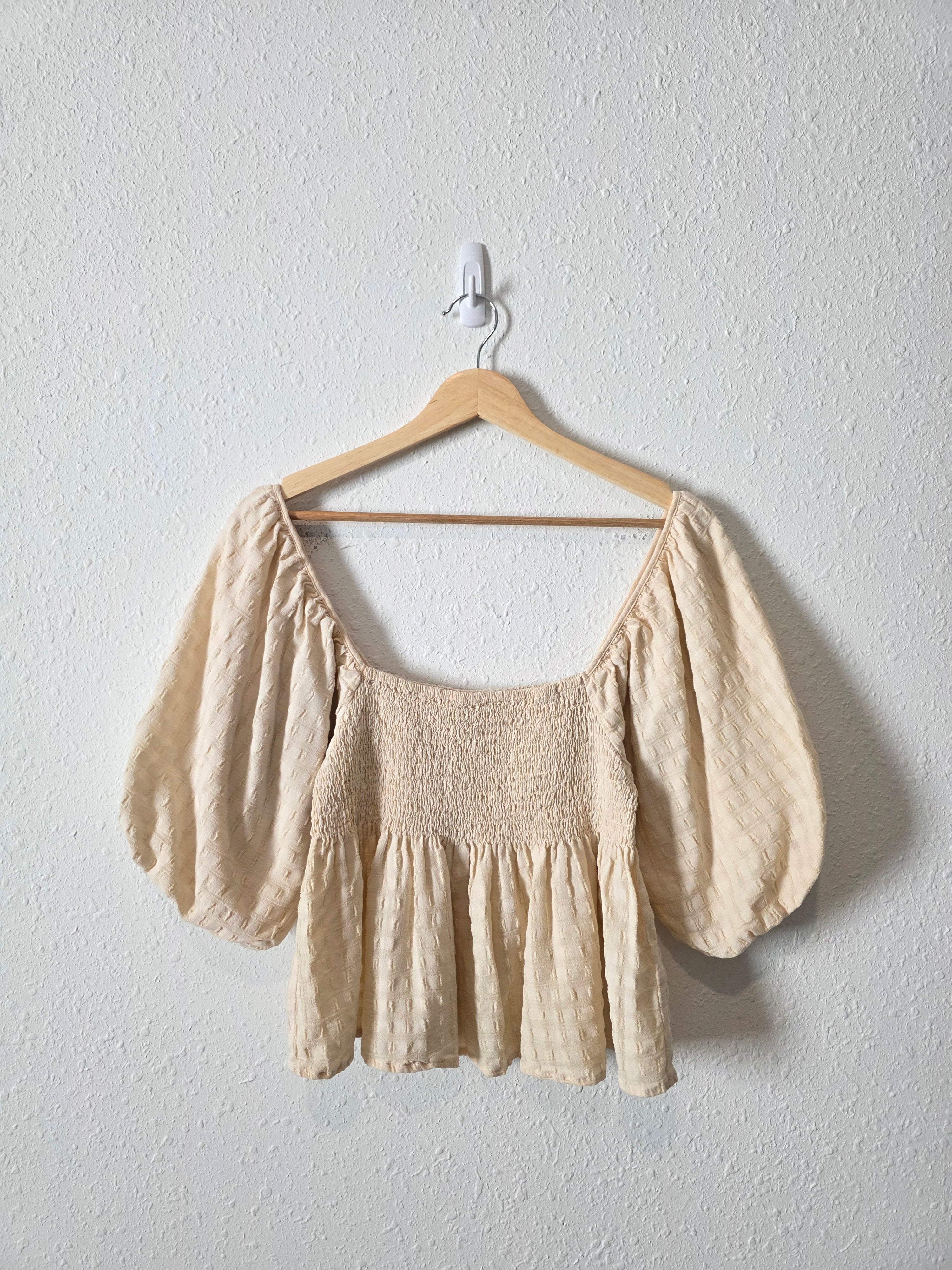 By Together Smocked Puff Sleeve Top (M)
