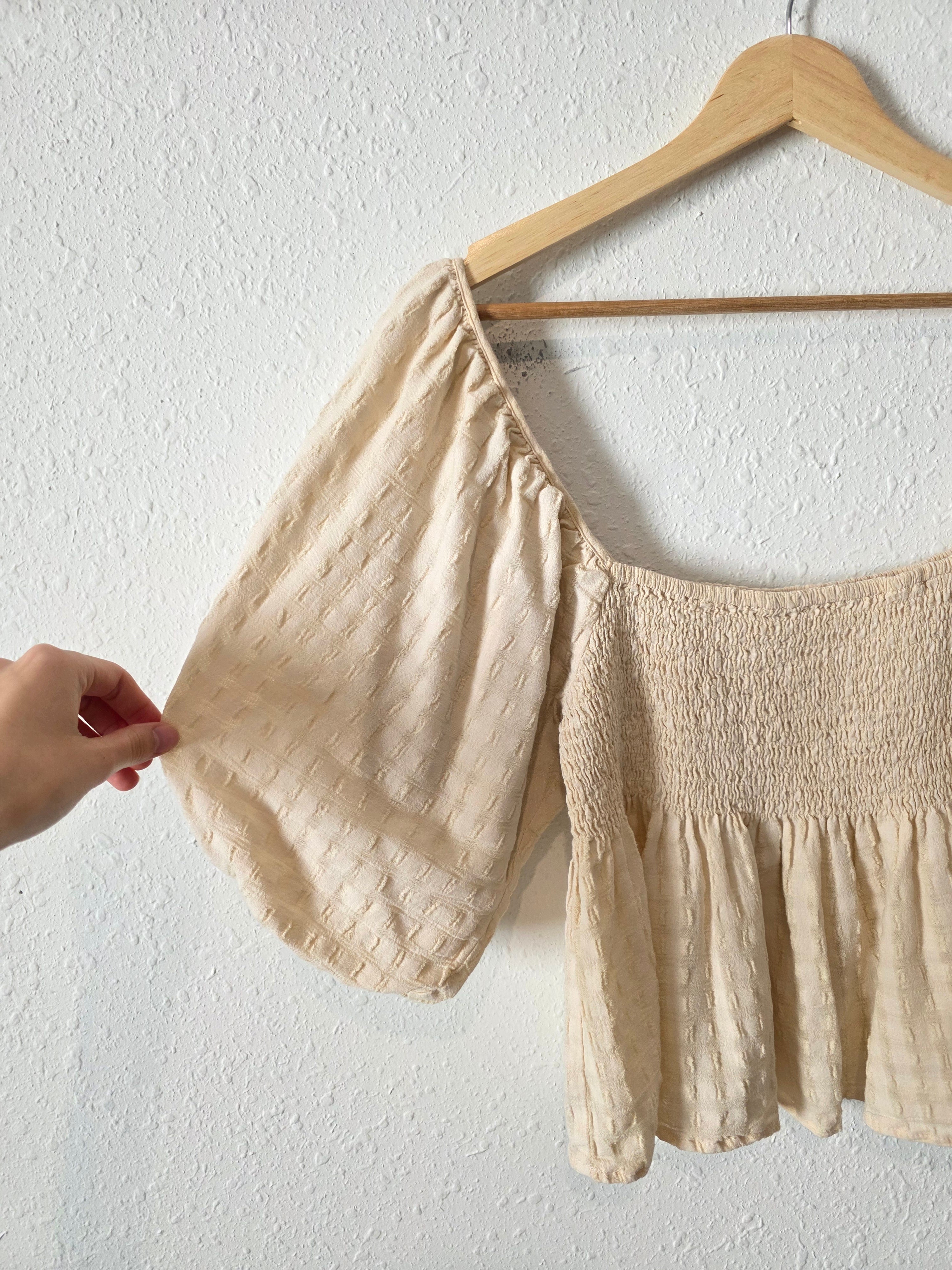 By Together Smocked Puff Sleeve Top (M)