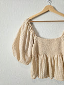 By Together Smocked Puff Sleeve Top (M)