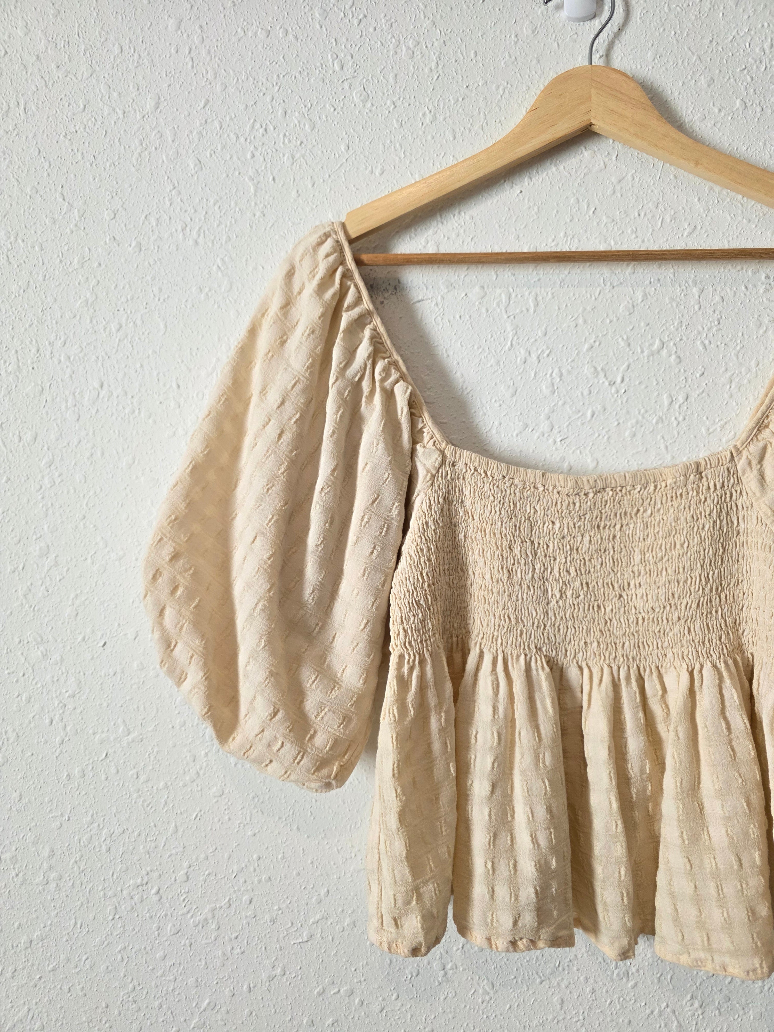By Together Smocked Puff Sleeve Top (M)
