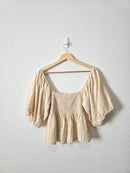 By Together Smocked Puff Sleeve Top (M)