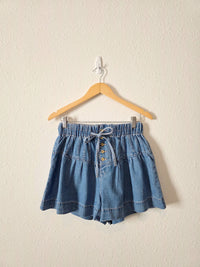 Mable Pleated Denim Shorts (S)