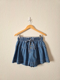 Mable Pleated Denim Shorts (S)