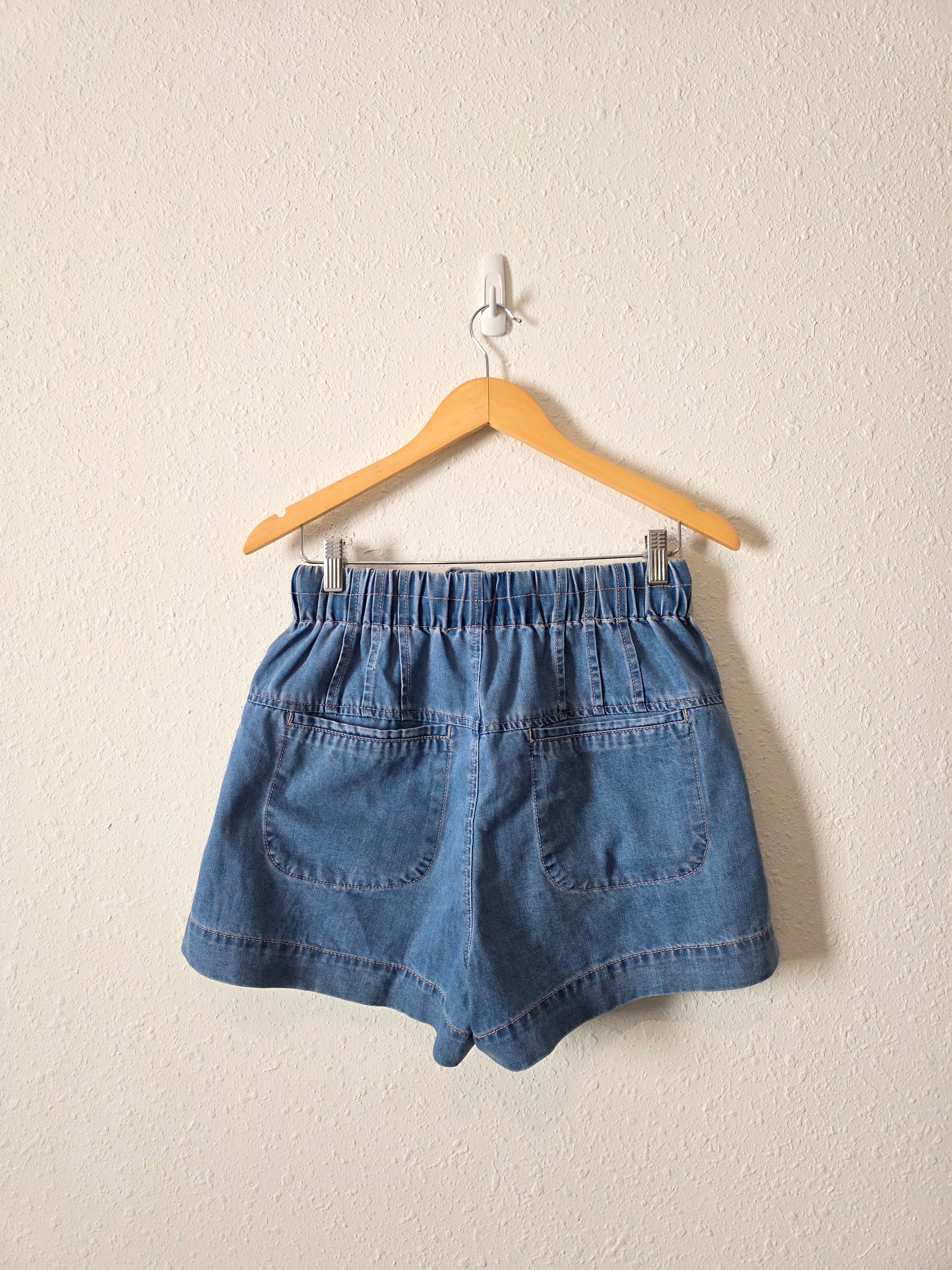 Mable Pleated Denim Shorts (S)